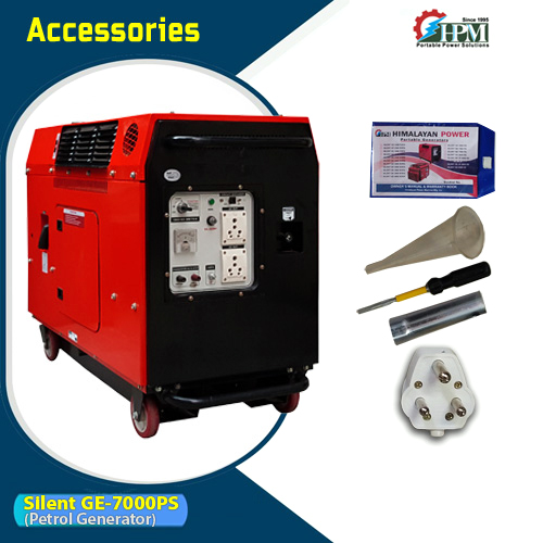 5.5 KVA Portable Generator with lpg , Model Silent GE-7000PS , Petrol Run, Recoil & Self Start